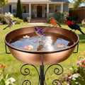 3" Deep 43" Tall Metal Bird Bath for Outside, Birdbath for Outdoors by inanil