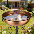 3" Deep 43" Tall Metal Bird Bath for Outside, Birdbath for Outdoors by inanil