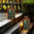 Solar Lantern Magical Mermaid Stained Glass Glowing Fish Soft Backlighting Garden Hanging Lantern Waterproof Solar Powered Lighting Outdoor Table Lamp for Deck Yard Camping Patio Nautical Decor - Image 6