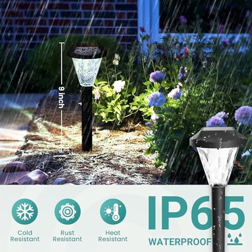 GIGALUMI 16 Pack Solar Lights Outdoor Waterproof, Solar Garden Lights - Image 2