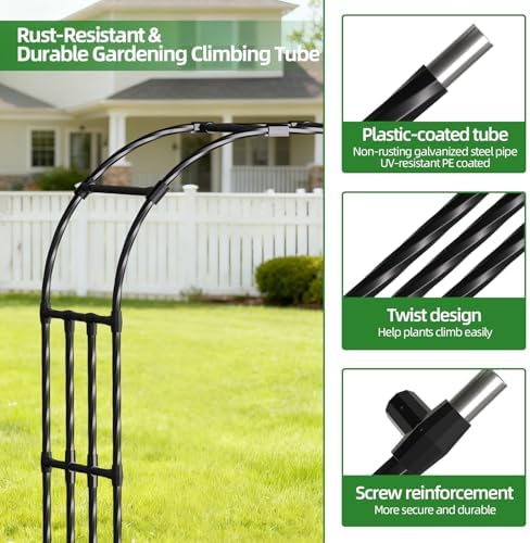 5.9x8.5FT Garden Arbor Trellis,Metal Garden Arch Trellis - Image 4