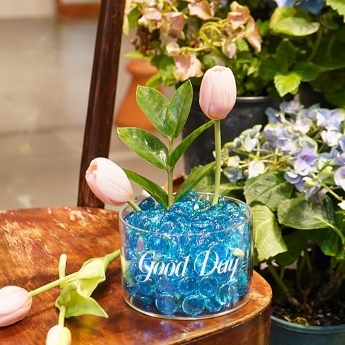 10LB Ocean Blue Flat Glass Marbles for Vase Filler, Mancala Stones - Image 3