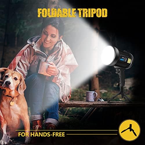 2000000 Lumens Rechargeable Spotlight with Tripod, Large - Image 6