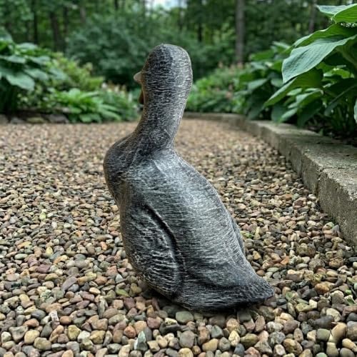 OLOMA Quacking Duck Concrete Garden Statue Outdoor Lawn Ornament Handmade Cement Goose Sculpture Yard Patio Flower Beds Pond Decor Farmhouse Garden Accent Weather Resistant Outdoor Decor - Image 3