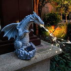 Dragon Solar Garden Statues Outdoor Decoration with LED Light Strings,Dragon Figurine Solar Lights Lawn Décor,Outside Statue Ornament for Patio, Balcony, Yard,Unique Gifts for Mom Grandma - Image 4