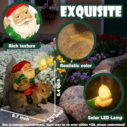 Funny Garden Gnomes Decorations for Yard Statue with Solar Lights - Image 6