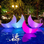 TIALLY Floating Pool Lights - Large Solar Powered Crescent Moons (4 Pack) by Tially