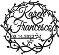 Personalized Wreath Metal Sign, Custom Couple Name Wall Decor, Heart Design for Engagement, Wedding, Newlywed, Anniversary and Home Decoration by ENFODREAM