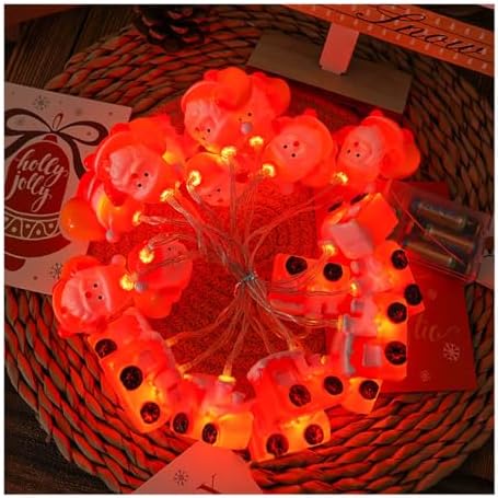 CAKERS Christmas Decor String Lights|Creative Cute Novelty Fairy Lights|Hanging Copper Wire Lights|Night Lights for Birthday Party Xmas Tree Decor,Christmas B,5m(16.4ft)-20LED-Solar - Image 2