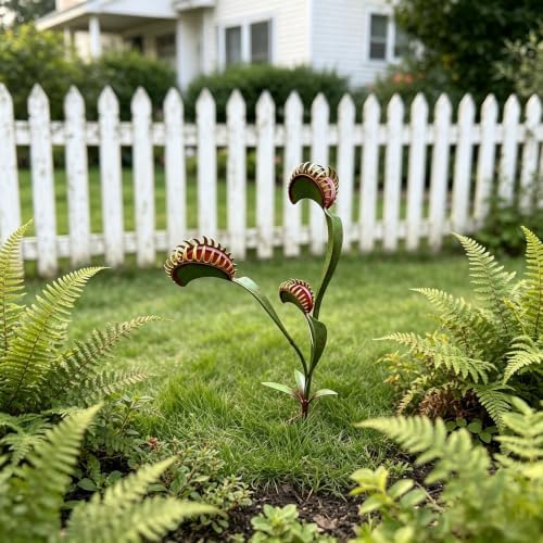 Whimsical Metal Carnivorous Plant Garden Stake - Image 3