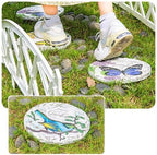 Kunovo 3pcs Garden Décor Stepping Stone, Dimensional Round Walkway Path Stones with Butterflies, Animals or Birds Print, Fun Cute Yard Lawn Step Stone (Size : Birds), 58741 - Image 6