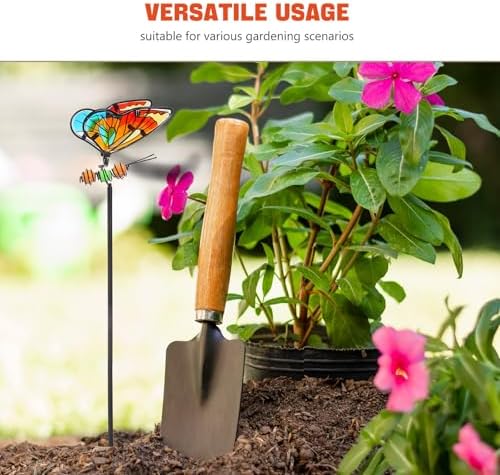 Hemoton 3pcs Butterfly Garden Stakes with Iron and Glass for Outdoor Patios - Image 3