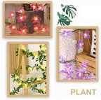 Flower Decor String Lights|Creative Christmas Petal-Shaped Copper Wire Fairy Lights|LED Floral Plant Design Ambient Light for Party Bedroom Patio,Yellow Flowers With Leaves,5m(16.4ft)-50LED-Solar - Image 3