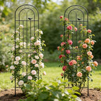 2 Pack 86.7" H x 19.7" W Metal Garden Trellis with Black Coating, Wire Lattice Grid Panel for Climbing Plants Outdoor Roses Vine Cucumbers Vegetables Flower Support (86.7" H, 2 Pack) - Image 7