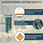 Woodstock Chimes Pluto Wind Chime for Outside 27" Verdigris Small, Light Airy Sound for Outdoor Garden, Patio, Porch Decor, Encore Collection DCV27 - Image 3