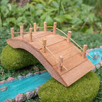 Treasure Gurus Miniature Wooden Arch Bridge Fairy Garden Ornament Outdoor Dollhouse Decor Supply - Image 3