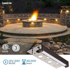 LEONLITE 7 Inch Hardscape Paver Light Bundle 100ft 16/2 Cable, 4-Pack 7 Inch Low Voltage LED Retaining Wall Light, 2700K Soft White & 1-Pack 100ft 16/2 Low Voltage Landscape Lighting Cable, Black - Image 3