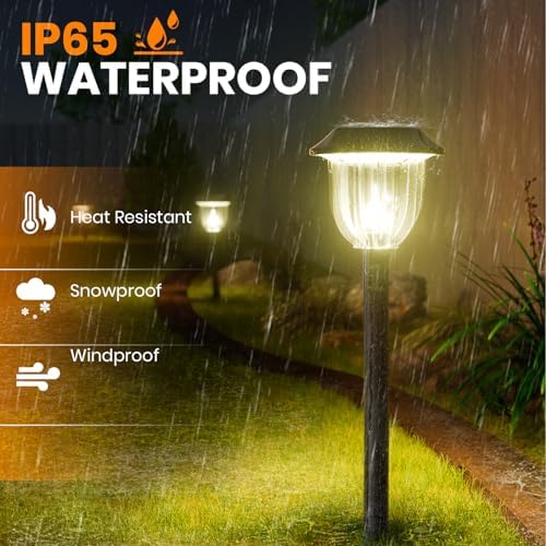 AOSEA Solar Pathway Lights Long Battery Life, 10 Pack, Warm White, IP65 - Image 6