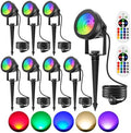 Halloween RGB Spot Lights Outdoor, LED Color Changing Landscape Lighting, Waterproof Spotlight with US Plug for Yard Garden Tree Path House Christmas Decoration (8 Pack) by CREPOW