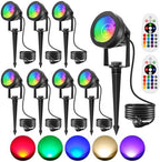 Halloween RGB Spot Lights Outdoor, LED Color Changing Landscape Lighting, Waterproof Spotlight with US Plug for Yard Garden Tree Path House Christmas Decoration (8 Pack) by CREPOW