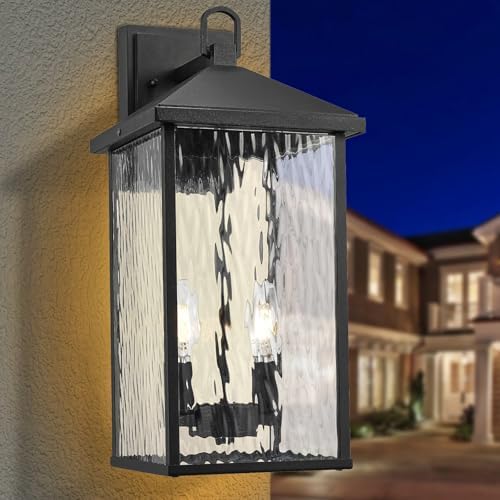 Darkaway Outdoor Wall Lights,17 Inch Tall Exterior Lighting Fixtures Wall Mount Outdoor Porch Lights Outside Sconce with Glass E12 Socket for House Patio Hallway Garage by Darkaway