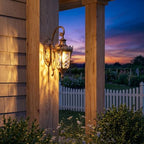 Rustic Wall Sconce Lighting,Lantern Porch Light with Hammered Glass Shade,Waterproof Outdoor Wall Light Fixtures for Garage Room H16.1 in x W9.4 in - Image 2