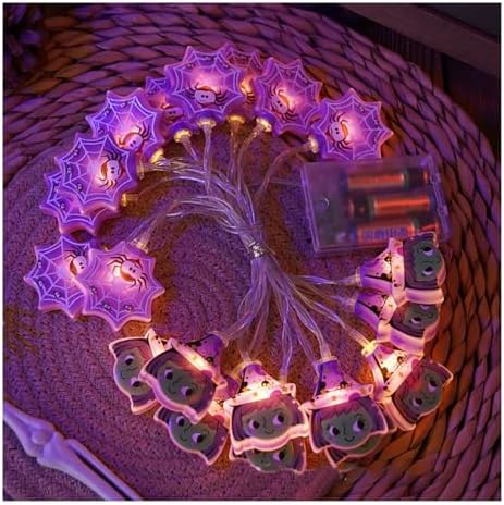 CAKERS Creative Halloween Fairy Lights|Warm White Light Novelty String Lights|Led Hanging Copper Wire Lights|Night Lamps for Party Home Office Decor,J,1.5m(4.9ft)-10LED-Battery by CAKERS