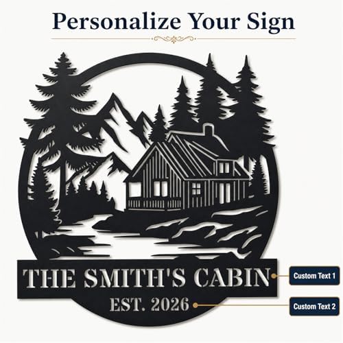 Personalized Cabin Metal Sign, Custom Family Name Rustic Wall Art for Cabin, Custom Campsite Wall Decor, Mountain Trail Art, Family Camper Sign, Rustic Cabin & Lodge Decor for Dock, Deck, Entryway - Image 7