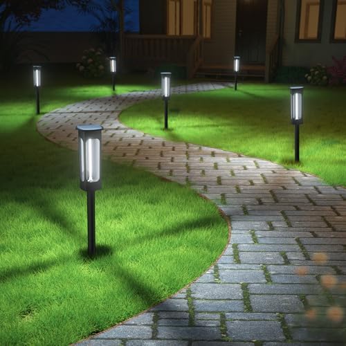 VOLISUN Solar Pathway Lights,8 Pack LED Solar Lights Outdoor Waterproof, Landscape Lighting,Cool White Color Solar Path Lights,Landscape Lights,Solar Garden Lights for Yard Lawn Driveway Walkway by VOLISUN