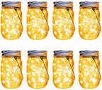 Mason Jar Solar Lights,8 Pack 30 Led Fairy Hanging Jar Lights,Solar Lanterns for Outdoor Patio Party Garden Wedding Christmas Decor Lights(Mason Jars/Handles Included) by Aikeve