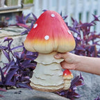 Mushroom Decor Fairy Garden Accessories - Outdoor Garden Decor Mushrooms Ornament for Garden Decoration Garden Gnome's Favorite Mushroom Statues (12.2” Red) by ORIGARDEN