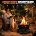 Portable Propane Fire Pit, 19-inch, 60,000 BTU Gas Fire Pit with Fire Pit Cover & Carry Kit, Smokeless Fire Bowl, Outdoor Fire Pit for Camping, Backyard, Patio, Tailgating, RV, Deck - Image 3