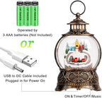 Christmas Village Snow Globe Water Lantern with Snowman and Train Scene Battery Operated or USB Powered Musical Lighted Holiday Decoration for Tabletop Display for Family and Friends - Image 3