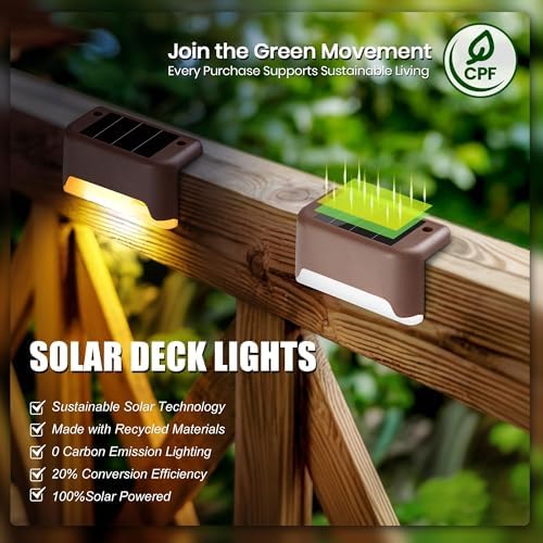 Solar Deck Lights Outdoor 16 Pack, Step Lights Waterproof Led for Outdoor Stairs, Step, Fence, Yard, Patio, and Pathway (Brown, 24, Warm White) - Image 4