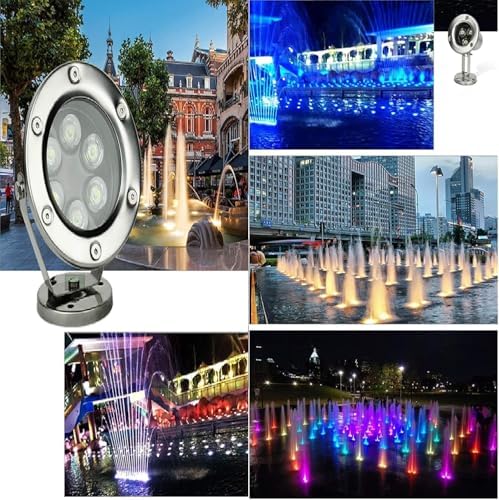 Submersible LED Fountain Lights - Swimming Pool Light, AC12V/24V RGB With Remote Control Pond Spotlight, IP68 Waterproof Underwater Landscape Light, Eclairage Sous Marin(RGB (Red/Green/Blue),15W) - Image 6