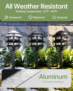 LITFIT 4Pack Low Voltage Pagoda Landscape Lighting, 12V Pathway Light Wired - Image 3