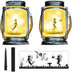 2Pcs Solar Outdoor Hanging Lanterns with Handle Retro Solar Lights Patio Decor Patio IP65 Waterproof Yard Art Garden Accessories Outdoor Decorations for Christmas Porch Lawn - Image 2