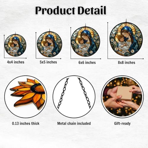 Virgin Mary Acrylic Suncatcher - Image 2