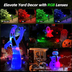 Halloween & Christmas Outdoor Spotlight, 2700K Warm White LED LandscapeSpot Lights with RGB 3 Lenses, IP67 Waterproof, 120V Plug-in for Yard, Garden Tree Holiday Decor(2 Pack, Green) - Image 3