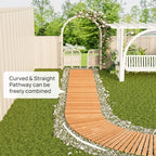 12FTx25'' W Wooden Garden Parhway Walkway Oversize Outdoor Roll Out Decorative Patio Path Pavers Flooring Non-Slip Surface Road Floor for Yard Lawn Vegetable Garden Wedding Party (Brown) - Image 6