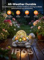 Brightown-Solar-Turtle-Garden-Decor-Statue with 5 Succulent LED Lights, Hand-Painted Resin, IP65 Waterproof Outdoor Decor for Patio, Balcony & Yard Decorations, Unique Mothers Day Gifts for Mom - Image 5