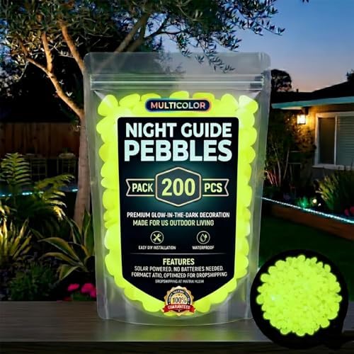 2026 New Glow in The Dark Rocks Outdoor, 1000 PCS Glowing Pebbles for Garden Outdoor, Luminous Rocks for Walkway Patio Lawn Yard Landscaping, Fish Tank Aquarium Decor (Yellow,1000) by Unknown