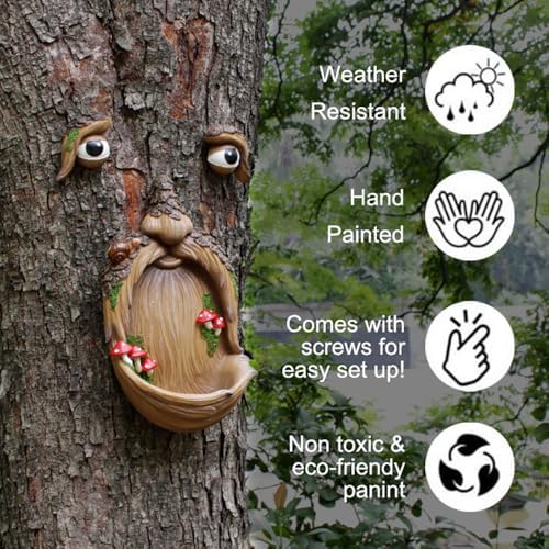 Resin Tree Face Outdoor Garden Yard Decoration - Image 3