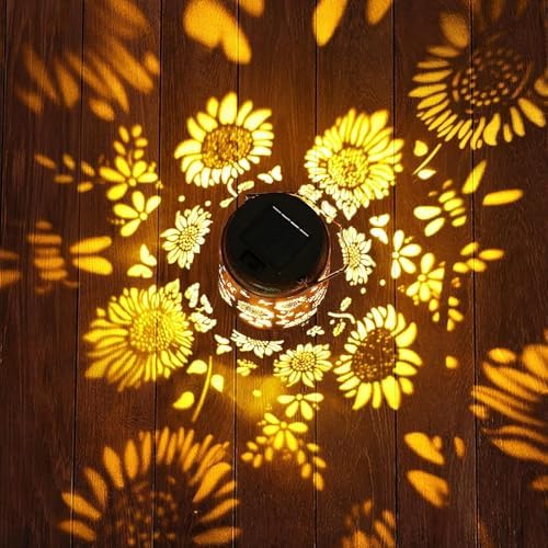 2 Pack Sunflower Solar Lanterns Outdoor with Shepherd Hook, Birthday Gift Mothers Day Gift for Women Mom Grandma Wife Daughter, Waterproof LED Hanging Lights, Decor for Yard Garden Patio Porch Lawn - Image 5