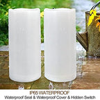 Pack of 2 Large White LED Candles Outdoor 4x10 - Unscented IP65 Waterproof Battery Powered Flameless LED Pillar Candles with Remote and Timer - Battery Operated Flameless Candles Flickering - Image 3