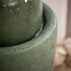 XBrand 25.98" H Green Round Stone Indoor/Outdoor Modern Sphere Water Fountain with LED Lights – Ball Bubbling Fountain Décor for Garden, Patio, Or Tabletop - Image 3