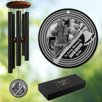 Personalized Firefighter Memorial Wind Chimes for Outdoors – Custom Photo Name & Years Remembrance Chime – Sympathy Gift for Loss of Loved One – Meaningful First Responder Tribute for Garden by AlpadilCo