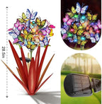 Homight Solar Metal Agave Butterfly Flower Stick Garden Sculpture - Outdoor Christmas Lights, Swaying Solar Lights Gift (2 PCS RED) - Image 2