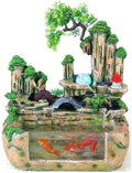 LUNIZ Waterfall Fountain Tabletop Fountain Rockery Water Fountain Resin Home Decorations Office Hotel Desktop Fish Tank Ornaments for Home Office (Color : Without Atomization) by Unknown