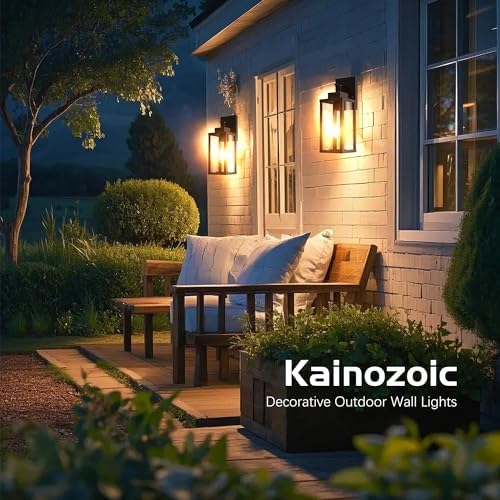 Outdoor Wall Light Fixtures Anti-Rust Porch Lights Outdoor Waterproof Exterior Lighting Fixtures Wall Lantern for Patio Front Door Garage - 2 Pack - Image 4